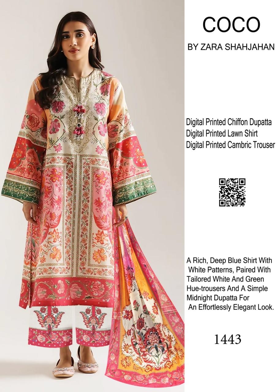  Coco prints by zarashahajahan inspired 1443  pink cp - Pink