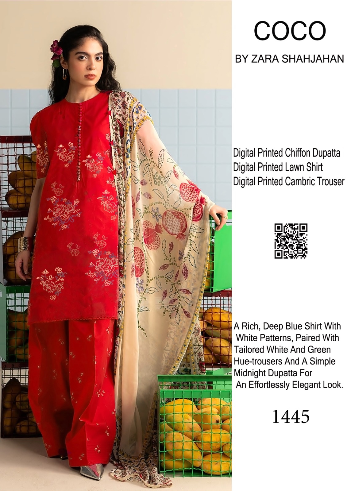 Coco prints by zarashahajahan inspired 1445 Red cp - Red