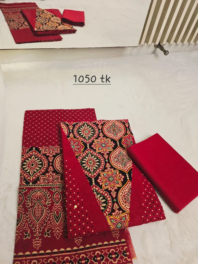 Azrakh Bol Print  Red