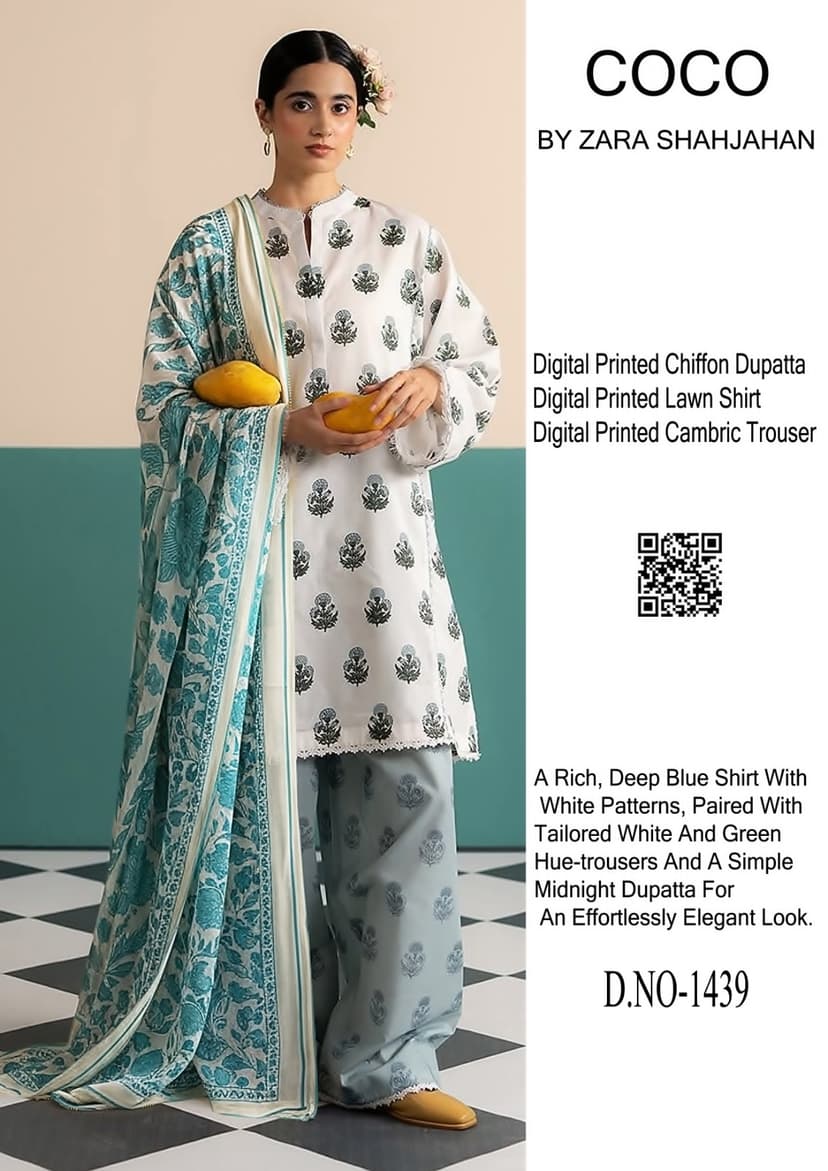 Coco prints by zarashahajahan inspired 1439 White cp